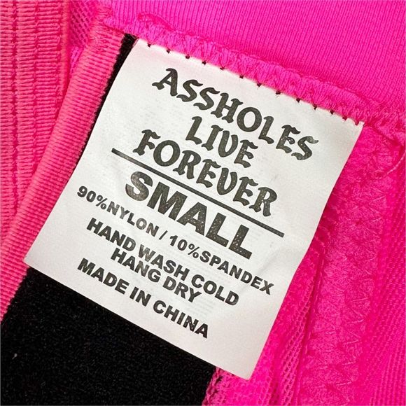 A**holes Live Forever Hot Pink Triangle Top Bralette - Size Small - Picture 4 of 5